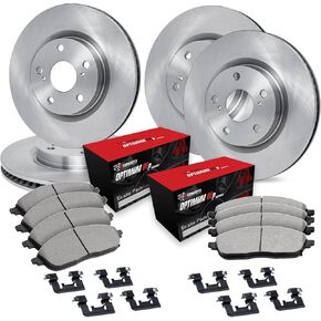 R1 Concepts Front Rear Brakes and Rotors Kit |Front Rear Brake Pads| Brake Rotors and Pads| Optimum OEp Brake Pads and Rotors |Hardware Kit|fits 2017-2019 Ford Escape; Lincoln MKC