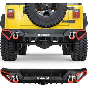 OEDRO Front Bumper Compatible with 1987-2006 Jeep Wrangler TJ & YJ & LJ, Full Width Off Road with D-Rings & Winch Plate