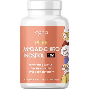 Pure myo-inositol & d-Chiro inositol Supplement for Women | No Fillers, No Additives, Non GMO Hormonal Balance & Healthy Ovarian Function for Women | Optimal Ratio 40:1 | Vitamin B8 | 90 Caps | Vegan