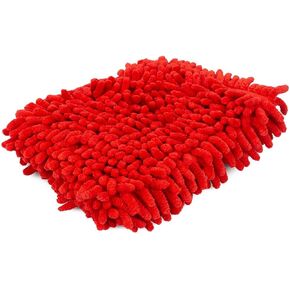 Maxshine Professional Detailing Microfiber Wash Pad - Chenille, Red - High-Efficiency Wash Mitt for Car, SUV, Truck, Boat, RV Washing - Auto Detailing Accessories