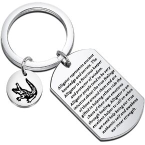 OKEYCH Crocodile Alligator Lover Gift Alligator Keychain Alligator Themed Jewelry Reptile Gator Lover Gift Zookeeper Gift