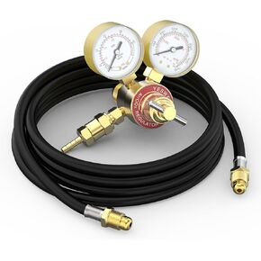 YESWELDER Argon CO2 Regulator with 8.2FT Hose 0-4000 PSI Gauges Gas Welding Regulator for MIG and TIG, CGA580 Inlet Connection