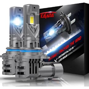Katana Upgraded 9012 Light Bulbs, 18000LM 6500K Xenon White Super Bright Mini Size with Cooling Fan, HIR2 Canbus Ready Fog Light, Pack of 2