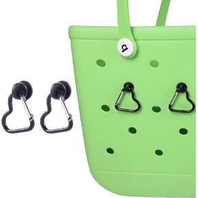 2Pcs Inserts Hooks Accessories for Bogg Bag and Simply Southern Tote,Charms Key Holder Cute Carabiner for Bogg Bags Keychain -Finding Your Keys in Your Bag Quickly(Black)