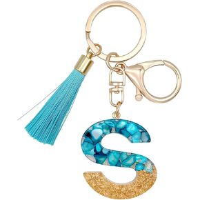 Cute Letter Key Chains for Women with Tassels, Initial Bag Charms Keychains Accessories for Handbags Purse Backpack