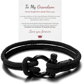 To My Son Bracelet from Mom I Will Always Be With You Braided Bracelet Handmade Nautical Bracelet Jewelry Valentines Gift for Son Grandson