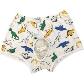 Circumcision Underwear for Boys - M Sizes - After Foreskin Surgery Care, Reduce Friction, Breathable Cotton Fabric with Ventilation Holes,Waist: 60 cm (23.6 "), 66~77 lbs, (7~9 Y) (Dinosaur Print)