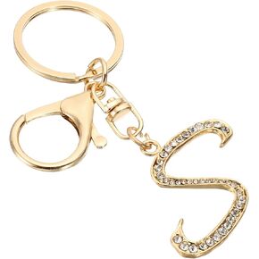 PATIKIL Initial Letter Keychain, Letter Charm with Crystal Diamonds Cute and Creative Decorative Alphabet Pendants for DIY