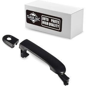 Black Exterior Door Handle with Key Slot | Front Left Driver Side | Compatible with 2007-2011 Nissan Versa, 2007-2012 Nissan Tiida (Mexico) | Replace# NI1310130, 82363 | Durable Black Finish