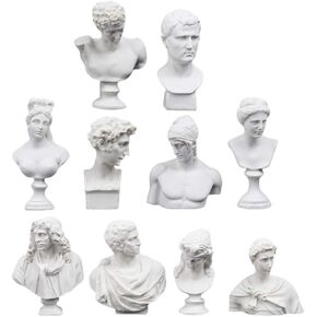 Healifty Harp Female Bust Sculpture 10pcs Greek Bust Famous Sculpture Plaster Bust Statue Collectible Figurine Home Art Decor for Living Room Bedroom Office Cabinet Creative Ornament