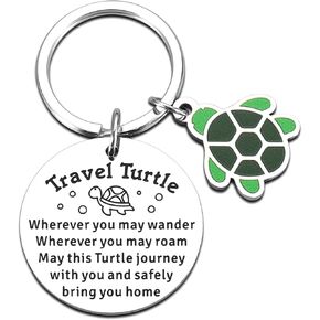 Travel Turtle Keychain, Turtle Gifts for Turtle Lovers, Cute Sea Turtle Keychain, Wander Club Keychain Tokens, Turtle Lovers Gift Ideas, Positive Turtle Charms, 16 Year Old Girl Birthday Gift Ideas