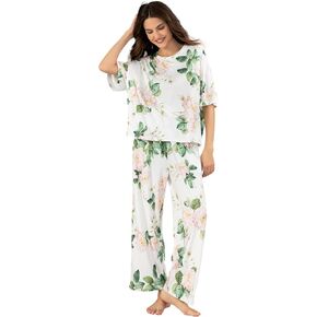 Women's Pajamas Set Softest Women's Pajamas Two Piece, Long Pants Short Sleeve Pajama Set