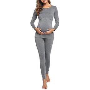Maternity Nursing Pajama Sets Women's Breastfeeding Sleepwear Top Pants