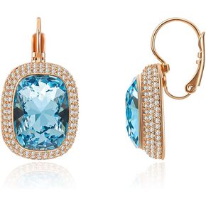 Austrian Crystal Earrings for Women Red Crystal Dangle Earring Wedding Earrings Cubic Zirconia Earrings Hypoallergenic Earrings Valentines Prom Bridal Jewelry Gift