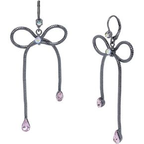 Betsey Johnson Womens Bow Drop Earrings
