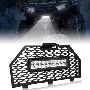 Front Grill Light for Polaris Sportsman XP 1000 17-25, Front Mesh Grille with LED Light Bar Fascia Grille with Light for Polaris Sportsman XP 1000 850 SP 850 ACE 900 2017-2025 Accessories