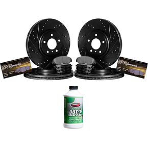 Hart Brakes Front Rear Brakes and Rotors Kit |Front Rear Brake Pads| Brake Rotors and Pads| Semi Metallic Brake Pads and Rotors - BHCC.31054.03
