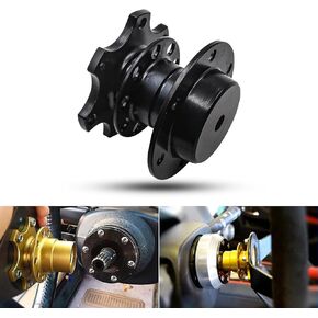 Pack-1 ملحقات زيادة محول عجلة قيادة السيارة، استبدال محول محور السيارة المعدني المتين المقاوم للماء سريع التحرير، جهاز عجلة قيادة السيارة العالمي (أسود) in Kuwait