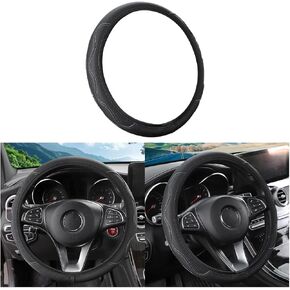 Elastic Stretch Car Steering Wheel Cover, Non-Slip Microfiber Leather Auto Steering Wheel Protector, Breathable Soft Vehicle Interior Decor Accessories, Universal for RV, SUV, Truck (Blue)