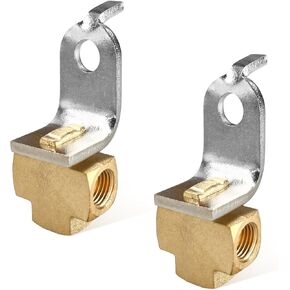 2 PCS 3-Way Brake Line Tee Fitting, Brass Brake Line Tee for 3/16" Tube with Mounting Bracket for 3/8"-24 Threads Maintaining Brake System, Universal Brake Line Fittings for Inverted Flare