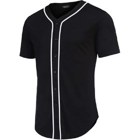 COOFANDY Men's Baseball Button Down Jersey Short Sleeve Hipster Hip Hop T Shirts