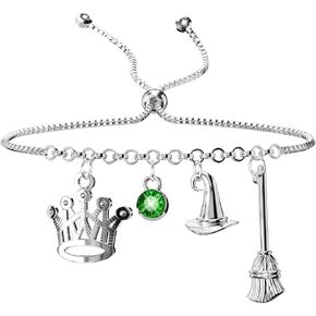 AICase Wicked Merch Witch Inspired Musical Gifts Broadway Musical Fans Charm Bracelet Elphaba and Glinda Gift Broadway Musical Merchandise