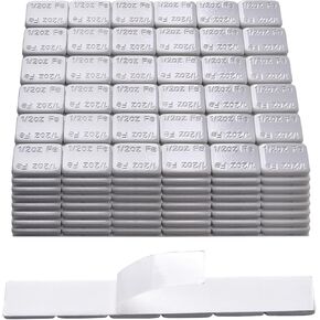Eisen 1/2oz,Stick on Adhesive Wheel Weights,288pcs,48strips/Box,Grey,2Pack