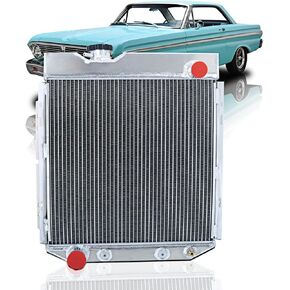 Full Aluminum Radiator compatible with 1960-1966 Ford Mustang Ranchero Falcon V8 3 Row Core Radiators