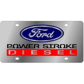 Eurosport Daytona- Compatible with - Ford Power Stroke Diesel Stainless Steel License Plate