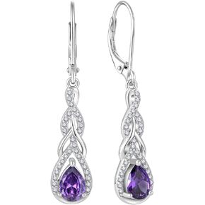 Starchenie Dangle Drop Earrings for Women 925 Sterling Silver Leverback Earrings Birthstone Jewelry