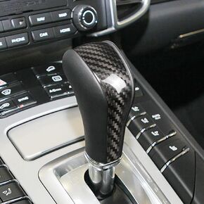 Zorratin Carbon Fiber Gear Shifter Knob Cover Shell Sporty Trim Decal for Porsche Cayenne 958.1 2011-2017