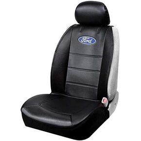 Plasticolor 008598R01 Ford Logo Universal Fit Car Truck or SUV Sideless 3-Piece Seat Cover w/Head Rest,Black