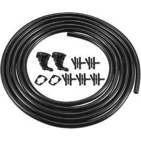 X AUTOHAUX 2pcs Windshield Washer Nozzle for Toyota Tacoma 2000-2004 2.5 Meters Hose with Gasket Connectors Kit Replaces 85381-04030