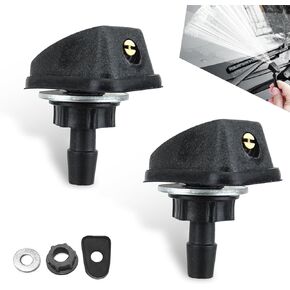 2 PCS Car Front Windshield Washer Nozzle, 0.31" Sprayer Head Replacement Parts, Automotive Windshield Wiper Nozzles Spray Kit, Universal for Most Cars (Black)