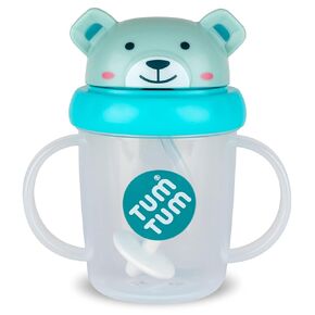TUM TUM Tippy Up Free Flow Sippy Cup Large (No Valve), Sippy Cup for Toddlers, 300ml, Boris Bear