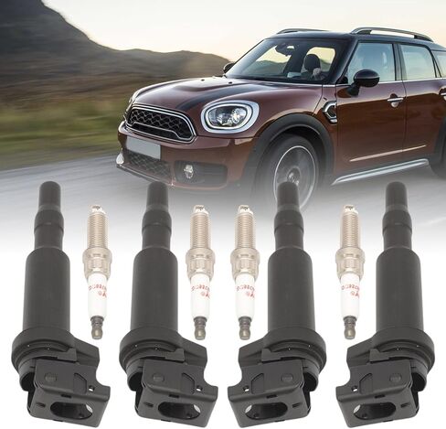 4 عبوات من شمعات الإشعال البلاتينية الإيريديوم وملفات الإشعال تناسب ميني كوبر 2007-2013 كوبر كونتري مان 2011-2016 كوبر بيسمان 2013-2016 1.6 لتر، تحل محل UF-598 12137575010 19005293 NGK97968 in Kuwait