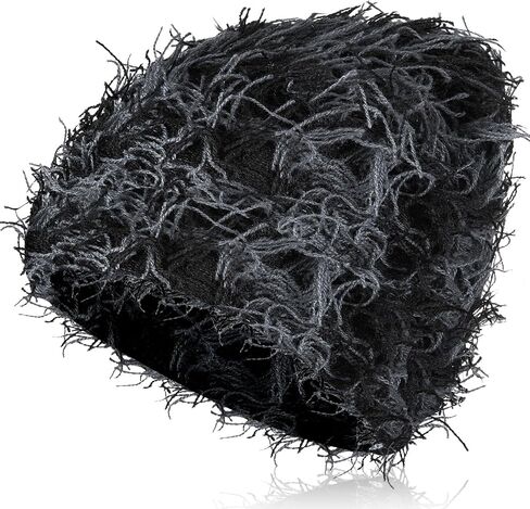Chuarry Distressed Knitted Beanie Fuzzy Winter Hats Thick Warm Beanies Y2k Beanie Snow Knit Cap Skull for Women Men in Saudi Arabia