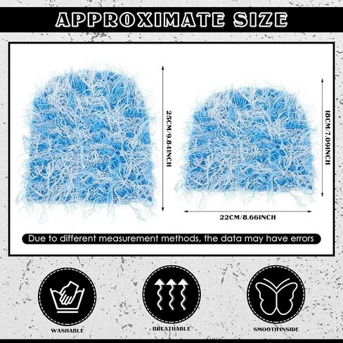 Chuarry Distressed Knitted Beanie Fuzzy Winter Hats Thick Warm Beanies Y2k Beanie Snow Knit Cap Skull for Women Men in Saudi Arabia