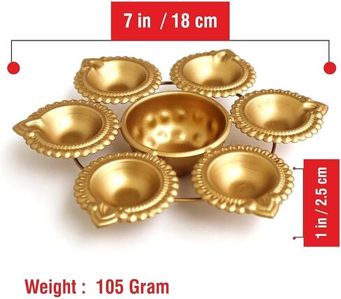 Assorted Decorative Traditional Urli Diya | Perfect for Center Table, Living Room, Office, Home & Pooja Room, Wedding Gift, (10) in Kuwait