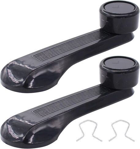 NewYall 2 قطعة مقبض كرنك يدوي للنافذة باللون الأسود مع مشابك تثبيت لسيارة Honda Civic 1984-2000 75330-SA0-00A in Saudi Arabia