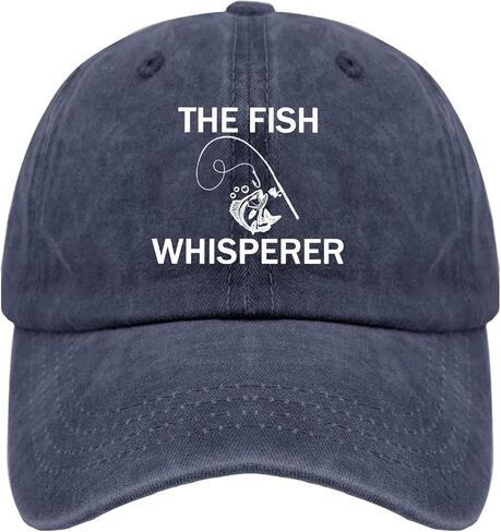 The Fish Whisperer Golf Hat Outdoor Hat Pigment Black Trucker Hats Women Gifts for Boyfriends Outdoor Cap in Kuwait