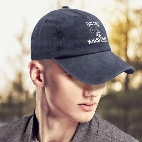 The Fish Whisperer Golf Hat Outdoor Hat Pigment Black Trucker Hats Women Gifts for Boyfriends Outdoor Cap in Kuwait