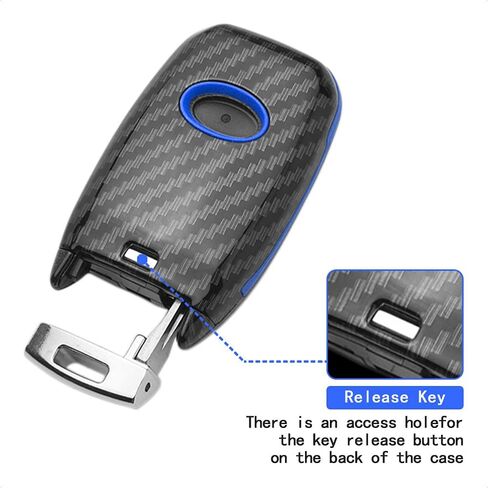 حافظة TANGSEN Key Fob متوافقة مع KIA Optima Rio Sorento SPORTAGE 4 أزرار دخول بدون مفتاح عن بعد أسود من ألياف الكربون نمط ABS غطاء سيليكون أحمر in Kuwait