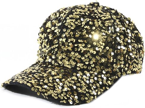 Shiny Sequin Baseball Cap for Women Girls Glitter Bling Party Hats Adjustable Trucker Baseball Caps in Kuwait