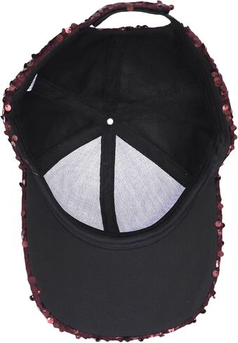 Shiny Sequin Baseball Cap for Women Girls Glitter Bling Party Hats Adjustable Trucker Baseball Caps in Kuwait