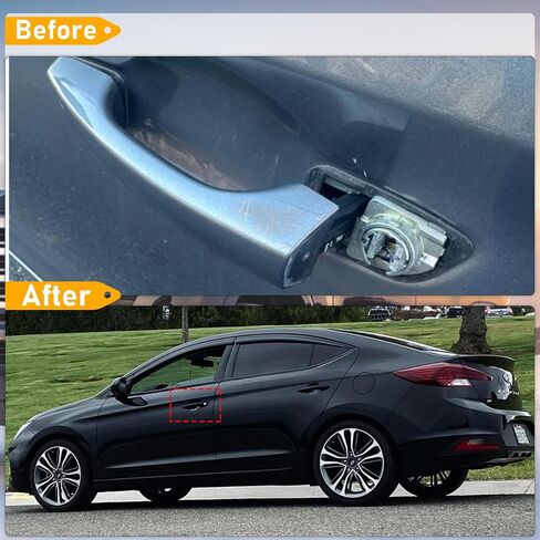 متوافق مع مقبض الباب الخارجي Hyundai Elantra 2017-2022 مع فتحة مفتاح، استبدال مقبض الباب الأمامي الأيسر للسائق لـ 82651-F2010 82652-F2010، مقبض باب خارجي أسود قطعة واحدة in Saudi Arabia