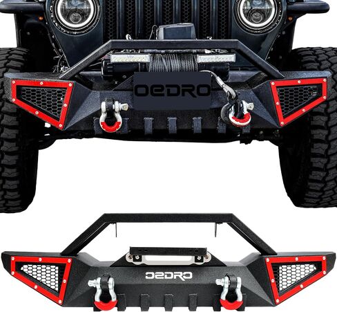 OEDRO Front Bumper Compatible with 1987-2006 Jeep Wrangler TJ & YJ & LJ, Full Width Off Road with D-Rings & Winch Plate in Kuwait
