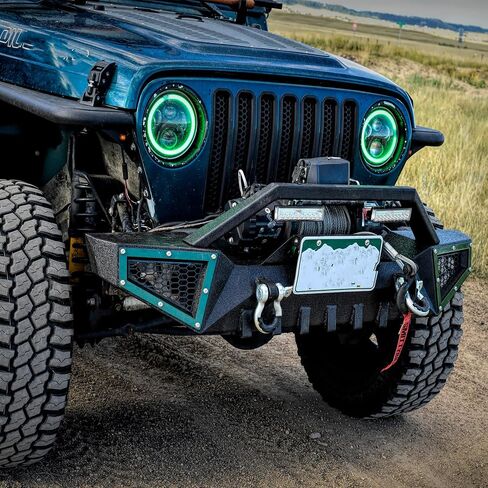 OEDRO Front Bumper Compatible with 1987-2006 Jeep Wrangler TJ & YJ & LJ, Full Width Off Road with D-Rings & Winch Plate in Kuwait