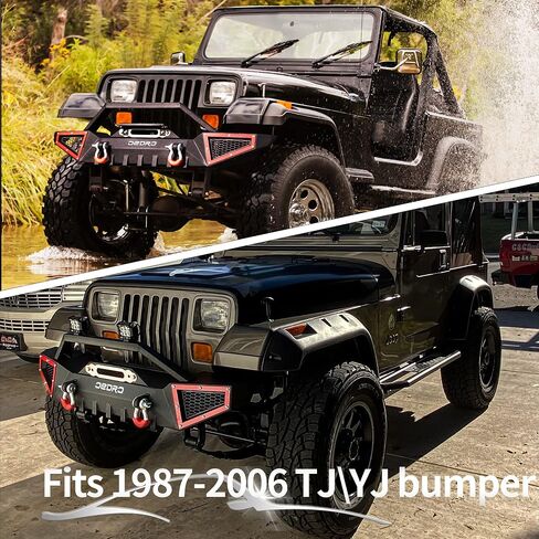 OEDRO Front Bumper Compatible with 1987-2006 Jeep Wrangler TJ & YJ & LJ, Full Width Off Road with D-Rings & Winch Plate in Kuwait