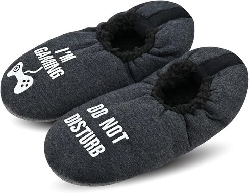 DICUIRD Mens Soft Soles Slipper Socks With Grippers, Cozy&Warm Slippers With Non Skid Bottoms, Fuzzy House Slippers in Kuwait